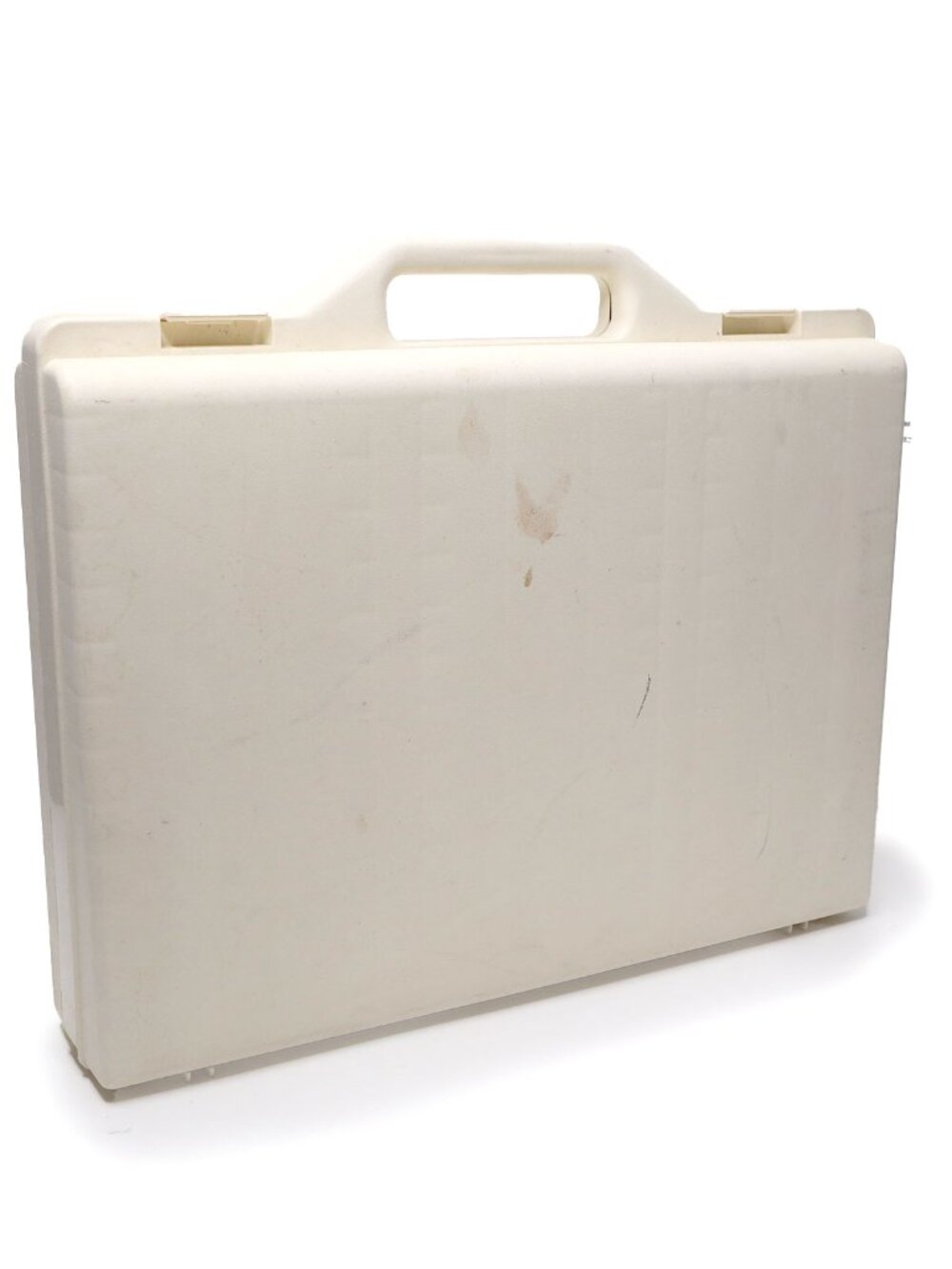 Vintage Cream Plastic Cassette Tape Carrying Case 30 Slot Storage Briefcase